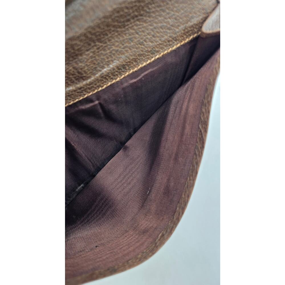 Gucci Vintage GG Canvas Web Stripe Long Wallet Brown Monogram Leather - Picture 15 of 16